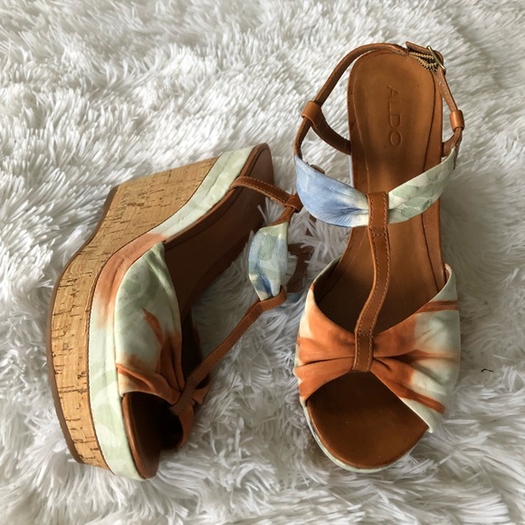 Aldo T-Strap Cork Wedge Sandal - Picture 4 of 8